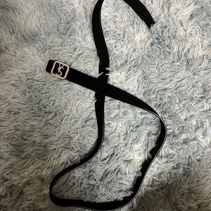 Elegant Black Belt with Gold Buckle